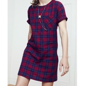 Madewell Cotton Shift Dress in Edina Plaid